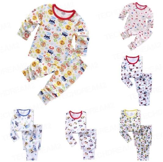 アンパンマン プリント キッズ 子供服 ジュニア 上下セット ルームウェア パジャマ 長袖 ズボン 春 秋 薄手 綿100％ スパイダーマン ミニオン カーズ